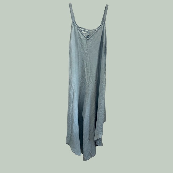 Vince Camuto Pants - Vince Camuto Light Blue Chambray Wide Leg Jumpsuit Cage Neck XS